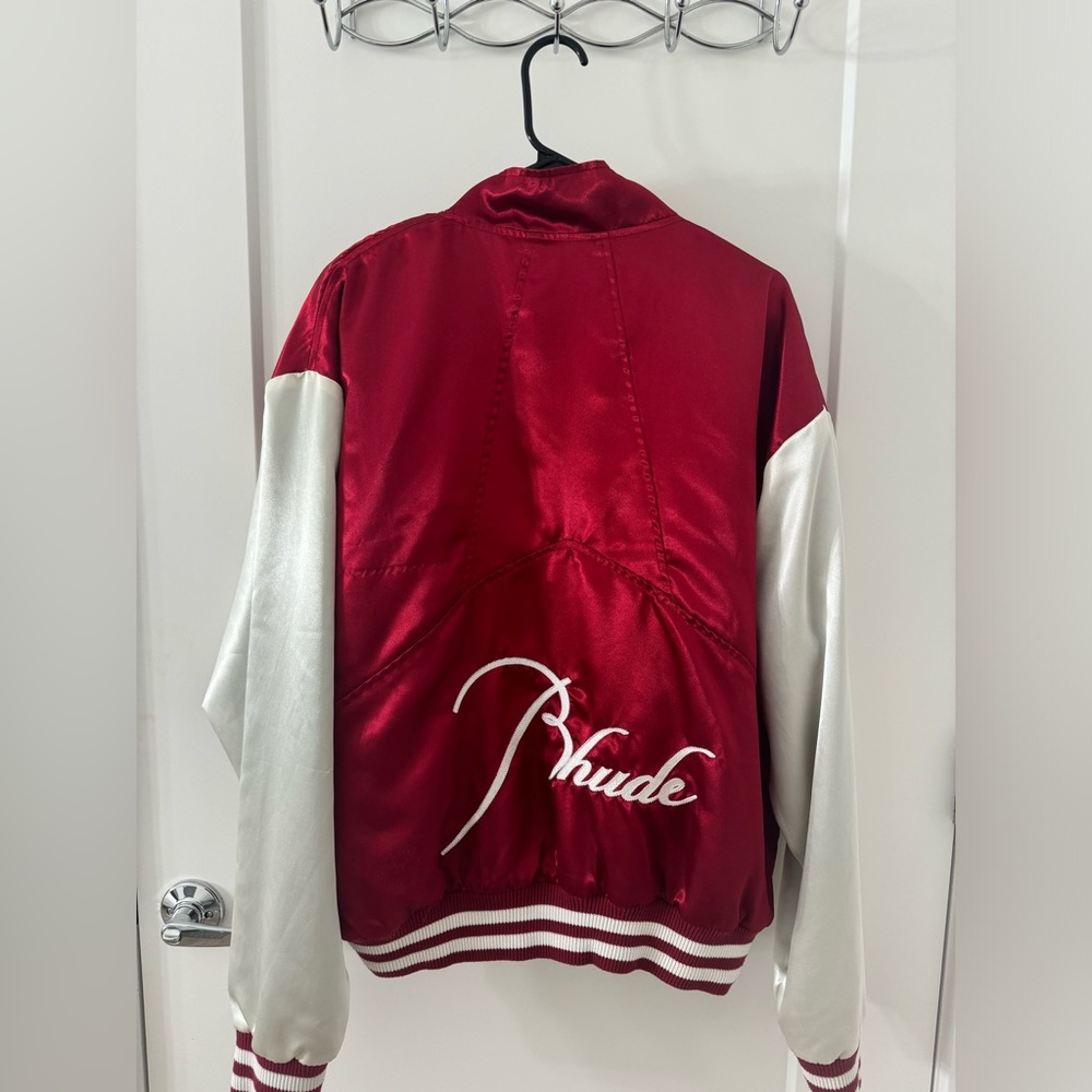 Rhude Varsity Jacket, Medium Size, Color: Red and White - Picture 2 of 4